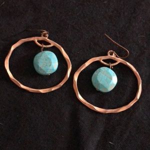 Gold and turquoise earrings